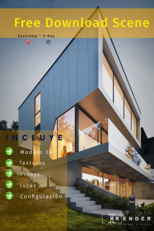 1606.Exterior-House-Scene-Sketchup-File-free-download